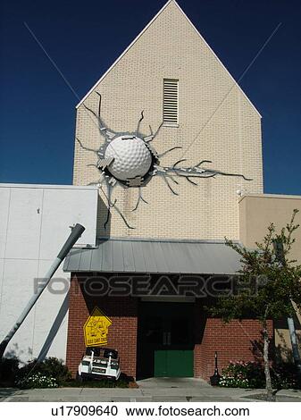 St. Augustine, FL, Florida, Golf Hall of Fame, World Golf Village, Giant golf ball and golf cart in the side of a building, St. Johns Cradle of Golf View Large Photo Image Stock Image - St. Augustine, FL, Florida, Golf Hall of Fame, World Golf Village, Giant golf ball and golf cart in the side of a building, St. Johns Cradle of Golf. Fotosearch