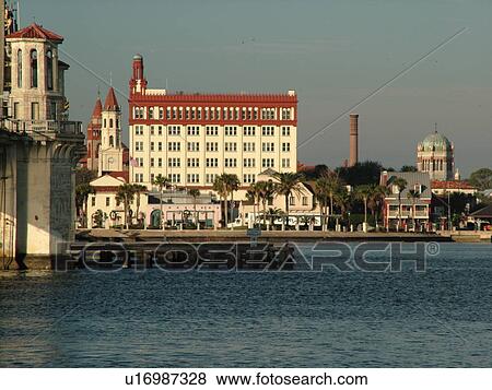 St. Augustine, FL, Florida, skyline, The Old city, The Bridge of Lions, Matanzas Bay View Large Photo Image Stock Photo - St. Augustine, FL, Florida, skyline, The Old city, The Bridge of Lions, Matanzas Bay. Fotosearch