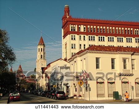St. Augustine, FL, Florida, The Old city, Buildings along Cathedral Place View Large Photo Image Stock Image - St. Augustine, FL, Florida, The Old city, Buildings along Cathedral Place. Fotosearch