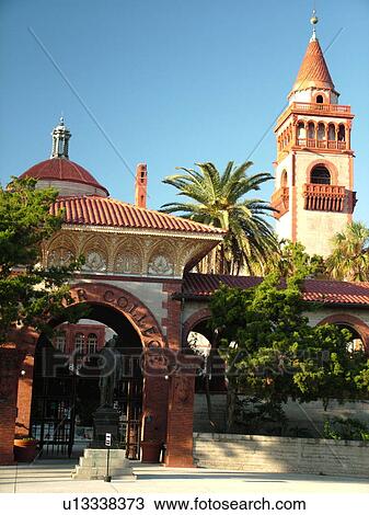 St. Augustine, FL, Florida, The Old City, Flagler College, former Hotel Ponce de Leon ca. 1888, Spanish Renaissance architecture View Large Photo Image Stock Image - St. Augustine, FL, Florida, The Old City, Flagler College, former Hotel Ponce de Leon ca. 1888, Spanish Renaissance architecture. Fotosearch