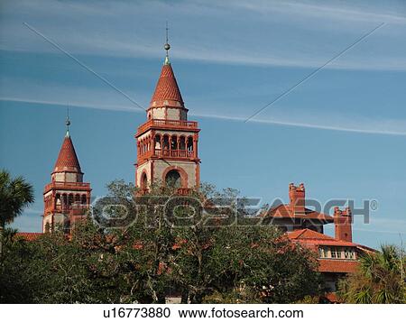 St. Augustine, FL, Florida, The Old City, Flagler College, former Hotel Ponce de Leon ca. 1888, Spanish Renaissance architecture View Large Photo Image Stock Image - St. Augustine, FL, Florida, The Old City, Flagler College, former Hotel Ponce de Leon ca. 1888, Spanish Renaissance architecture. Fotosearch