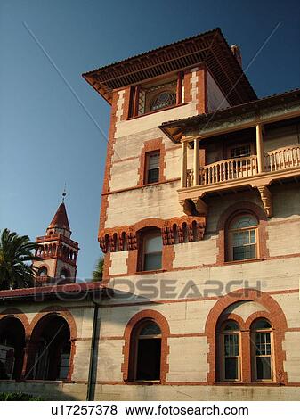 St. Augustine, FL, Florida, The Old City, Flagler College, former Hotel Ponce de Leon ca. 1888, Spanish Renaissance architecture View Large Photo Image Stock Photo - St. Augustine, FL, Florida, The Old City, Flagler College, former Hotel Ponce de Leon ca. 1888, Spanish Renaissance architecture. Fotosearch