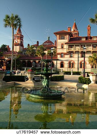 St. Augustine, FL, Florida, The Old City, Flagler College, former Hotel Ponce de Leon ca. 1888, Spanish Renaissance architecture View Large Photo Image Stock Photo - St. Augustine, FL, Florida, The Old City, Flagler College, former Hotel Ponce de Leon ca. 1888, Spanish Renaissance architecture. Fotosearch