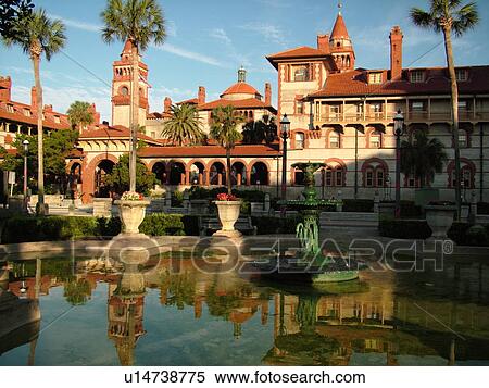 Stock Photography -  St. Augustine, FL, Florida, The Old City, Flagler College, former Hotel Ponce de Leon ca. 1888, Spanish Renaissance architecture. Fotosearch