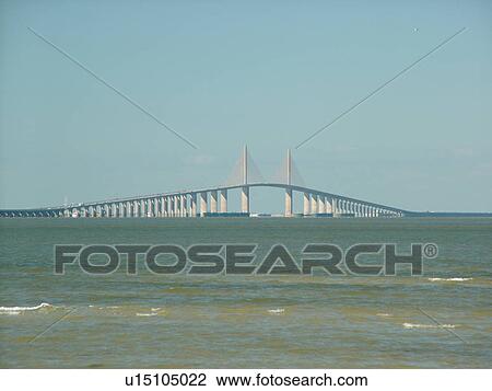 St. Petersburg, FL, Florida, Tampa Bay, Sunshine Skyway Bridge, I-275, 15 mile bridge spans lower Tampa Bay View Large Photo Image Stock Image - St. Petersburg, FL, Florida, Tampa Bay, Sunshine Skyway Bridge, I-275, 15 mile bridge spans lower Tampa Bay. Fotosearch