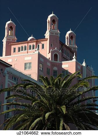 Stock Image -  St. Petersburg, FL, Florida, Tampa Bay, St. Pete Beach, Gulf Coast Beaches, Don Cesar Resort and Spa ca. 1920. Fotosearch