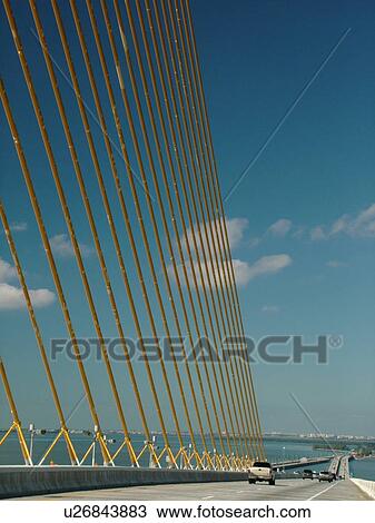 St. Petersburg, FL, Florida, Tampa Bay, Sunshine Skyway Bridge, I-275, 15 mile bridge spans lower Tampa Bay View Large Photo Image Stock Image - St. Petersburg, FL, Florida, Tampa Bay, Sunshine Skyway Bridge, I-275, 15 mile bridge spans lower Tampa Bay. Fotosearch