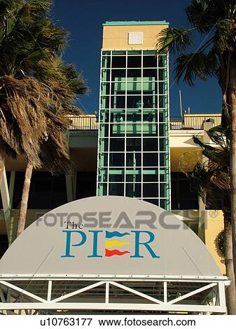 Stock Photo -  St. Petersburg, FL, Florida, Tampa Bay, The Pier, upside-down Pyramid, Inverted five-story pyramidal structure. Fotosearch