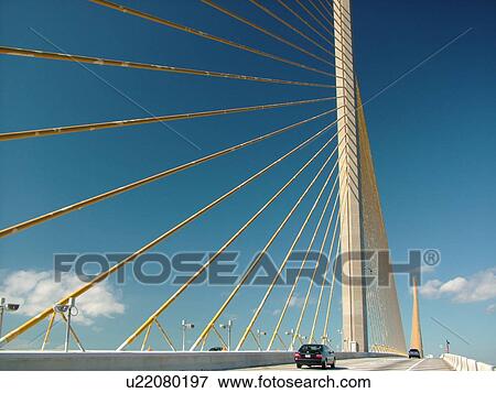 St. Petersburg, FL, Florida, Tampa Bay, Sunshine Skyway Bridge, I-275, 15 mile bridge spans lower Tampa Bay View Large Photo Image Stock Photo - St. Petersburg, FL, Florida, Tampa Bay, Sunshine Skyway Bridge, I-275, 15 mile bridge spans lower Tampa Bay. Fotosearch