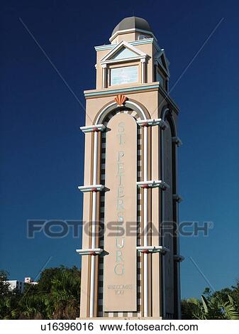 Stock Photograph -  St. Petersburg, FL, Florida, Tampa Bay, Welcome Tower. Fotosearch