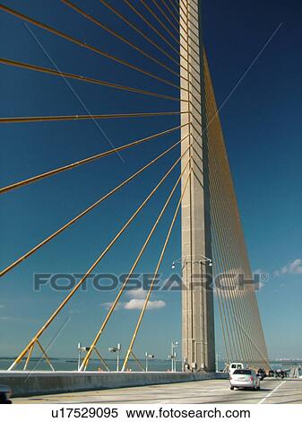 St. Petersburg, FL, Florida, Tampa Bay, Sunshine Skyway Bridge, I-275, 15 mile bridge spans lower Tampa Bay View Large Photo Image Stock Photography - St. Petersburg, FL, Florida, Tampa Bay, Sunshine Skyway Bridge, I-275, 15 mile bridge spans lower Tampa Bay. Fotosearch