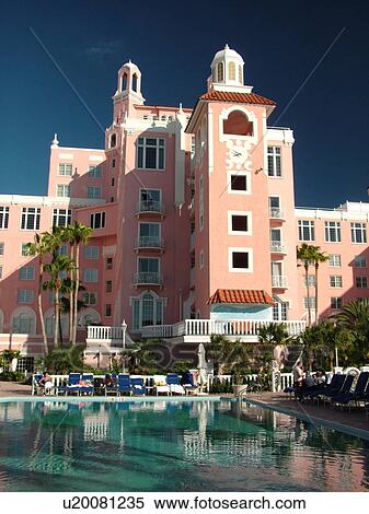 St. Petersburg, FL, Florida, Tampa Bay, St. Pete Beach, Gulf Coast Beaches, Don Cesar Resort and Spa ca. 1920, swimming pool View Large Photo Image Stock Photography - St. Petersburg, FL, Florida, Tampa Bay, St. Pete Beach, Gulf Coast Beaches, Don Cesar Resort and Spa ca. 1920, swimming pool. Fotosearch