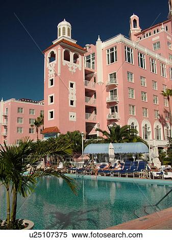 St. Petersburg, FL, Florida, Tampa Bay, St. Pete Beach, Gulf Coast Beaches, Don Cesar Resort and Spa ca. 1920, swimming pool View Large Photo Image Stock Photography - St. Petersburg, FL, Florida, Tampa Bay, St. Pete Beach, Gulf Coast Beaches, Don Cesar Resort and Spa ca. 1920, swimming pool. Fotosearch