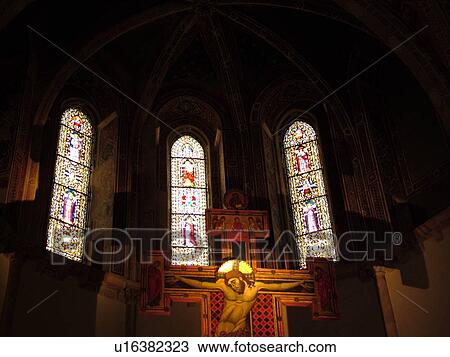 stained-glass, Assisi, Umbria, Italy, Europe, Stained-glass windows inside the Basilica di Santa Chiara in the medieval hill town of Assisi. View Large Photo Image Stock Image - stained-glass, Assisi, Umbria, Italy, Europe, Stained-glass windows inside the Basilica di Santa Chiara in the medieval hill town of Assisi.. Fotosearch