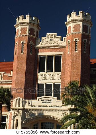 Stock Photograph -  Tallahassee, FL, Florida, FSU, Florida State University, Westcott Building, Diamond Auditorium. Fotosearch