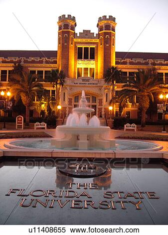 Tallahassee, FL, Florida, FSU, Florida State University, Westcott Building, Diamond Auditorium, fountain, Westcott Plaza, evening View Large Photo Image Stock Photography - Tallahassee, FL, Florida, FSU, Florida State University, Westcott Building, Diamond Auditorium, fountain, Westcott Plaza, evening. Fotosearch