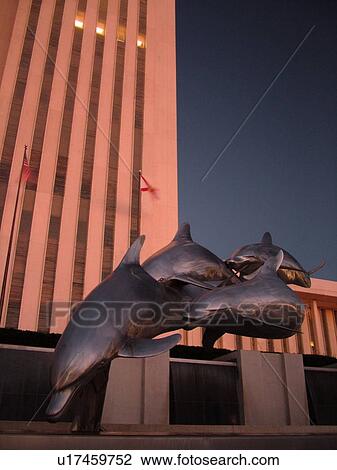 Tallahassee, FL, Florida, New State Capitol, State House a 22-story tower, Dolphin statue and fountain on the capital grounds, evening View Large Photo Image Stock Image - Tallahassee, FL, Florida, New State Capitol, State House a 22-story tower, Dolphin statue and fountain on the capital grounds, evening. Fotosearch