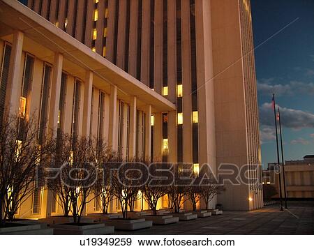 Stock Photo -  Tallahassee, FL, Florida, New State Capitol, State House a 22-story tower, evening. Fotosearch