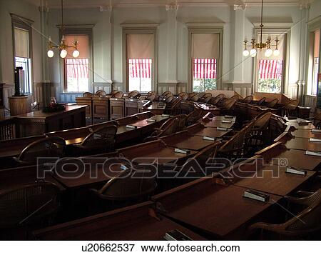 Stock Photo -  Tallahassee, FL, Florida, Old State Capitol, State House, interior, House Chamber of Representatives. Fotosearch