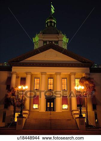 Tallahassee, FL, Florida, The Old State Capitol ca. 1902, State House, evening View Large Photo Image Picture - Tallahassee, FL, Florida, The Old State Capitol ca. 1902, State House, evening. Fotosearch