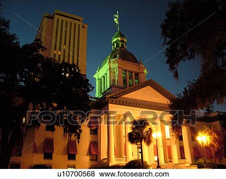 Stock Photo -  Tallahassee, FL, Florida, The Old State Capitol ca. 1902, State House, evening. Fotosearch