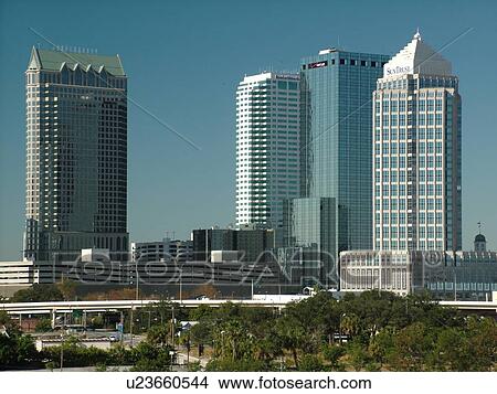 Picture -  Tampa, FL, Florida, Tampa Bay, downtown, skyline. Fotosearch