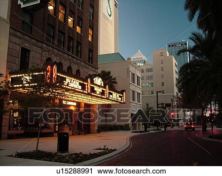 Stock Image -  Tampa, FL, Florida, Tampa Bay, downtown, Tampa Theatre ca. 1926, marquee. Fotosearch