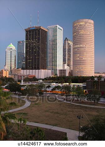 Tampa, FL, Florida, Tampa Bay, downtown skyline, from Curtis Hixon Park View Large Photo Image Stock Photo - Tampa, FL, Florida, Tampa Bay, downtown skyline, from Curtis Hixon Park. Fotosearch