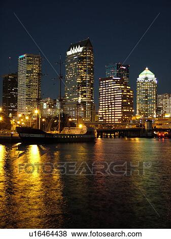 Tampa, FL, Florida, Tampa Bay, Garrison Channel, downtown skyline, evening View Large Photo Image Stock Photo - Tampa, FL, Florida, Tampa Bay, Garrison Channel, downtown skyline, evening. Fotosearch