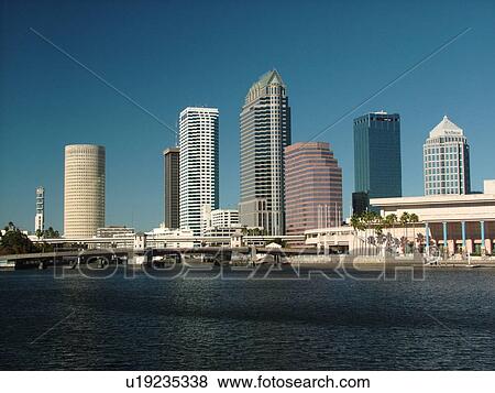 Stock Photo -  Tampa, FL, Florida, Tampa Bay, Garrison Channel, downtown skyline. Fotosearch