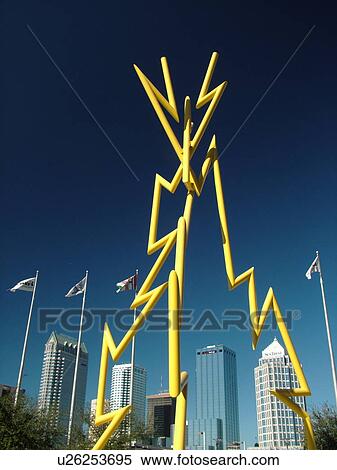 Stock Photography -  Tampa, FL, Florida, Tampa Bay, downtown, skyline, from St. Pete Times Forum Stadium. Fotosearch