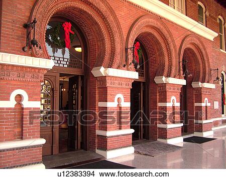 Tampa, FL, Florida, Tampa Bay, Tampa Bay Hotel, Henry B. Plant Museum, Moorish Revival-style buildings, University of Tampa, front porch View Large Photo Image Picture - Tampa, FL, Florida, Tampa Bay, Tampa Bay Hotel, Henry B. Plant Museum, Moorish Revival-style buildings, University of Tampa, front porch. Fotosearch