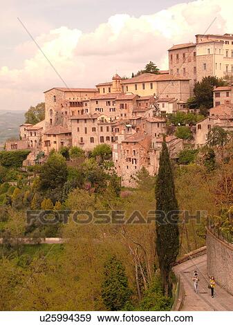 Todi, Umbria, Italy, Europe, Scenic view of the hilltop medieval town of Todi. View Large Photo Image Stock Photo - Todi, Umbria, Italy, Europe, Scenic view of the hilltop medieval town of Todi.. Fotosearch