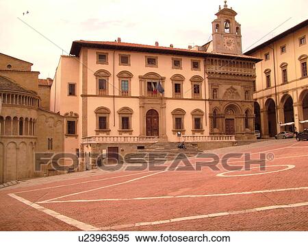Tuscany, Italy, Arezzo, Toscana, Europe, Palazzo della Fraternita dei Laici in Piazza Grande in the town Arezzo. View Large Photo Image Stock Photography - Tuscany, Italy, Arezzo, Toscana, Europe, Palazzo della Fraternita dei Laici in Piazza Grande in the town Arezzo.. Fotosearch