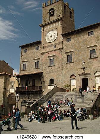 Tuscany, Italy, Cortona, Toscana, Europe, Palazzo Comunale in the hill town Cortona. View Large Photo Image Stock Image - Tuscany, Italy, Cortona, Toscana, Europe, Palazzo Comunale in the hill town Cortona.. Fotosearch