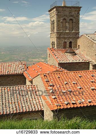 Stock Image -  Tuscany, Italy, Cortona, Toscana, Europe, 19th-century Chiesa di Santa Margherita in the medieval hill town of Cortona. Fotosearch
