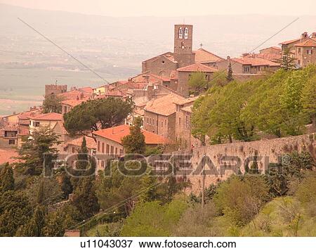 Tuscany, Italy, Cortona, Toscana, Europe, Scenic view of the hillside town of Cortona. View Large Photo Image Stock Photo - Tuscany, Italy, Cortona, Toscana, Europe, Scenic view of the hillside town of Cortona.. Fotosearch