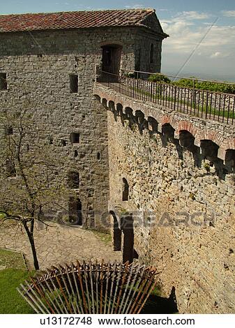 Tuscany, Italy, Cortona, Toscana, Europe, 16th-century Fortezza in the hill town of Cortona. View Large Photo Image Stock Photo - Tuscany, Italy, Cortona, Toscana, Europe, 16th-century Fortezza in the hill town of Cortona.. Fotosearch