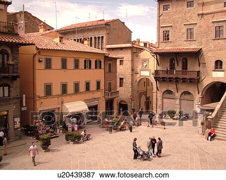 Tuscany, Italy, Cortona, Toscana, Europe, Piazza Signorelli in the hill town Cortona. View Large Photo Image Stock Photo - Tuscany, Italy, Cortona, Toscana, Europe, Piazza Signorelli in the hill town Cortona.. Fotosearch