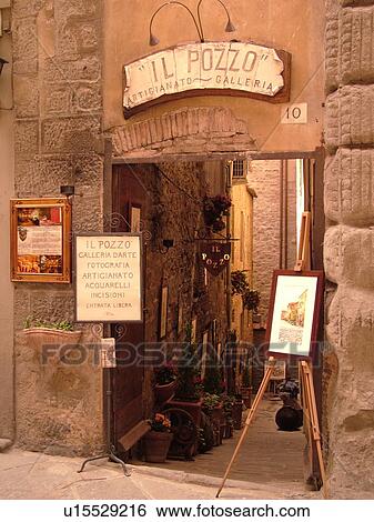 Tuscany, Italy, Cortona, Toscana, Europe, Art gallery along a narrow street in downtown Cortona. View Large Photo Image Stock Photograph - Tuscany, Italy, Cortona, Toscana, Europe, Art gallery along a narrow street in downtown Cortona.. Fotosearch