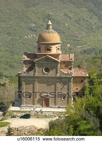 Stock Photography -  Tuscany, Italy, Cortona, Toscana, Europe, Madonna del Calcinaio church in the medieval hill town of Cortona. Fotosearch
