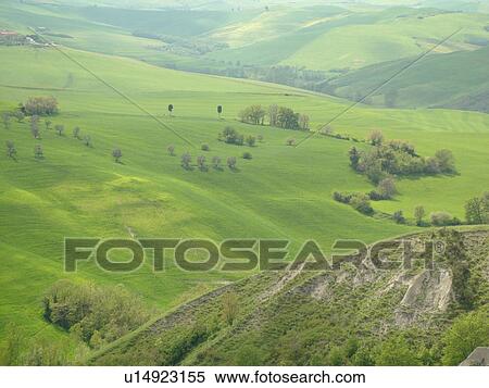 Stock Photography -  Tuscany, Italy, near Volterra, Toscana, Europe, Scenic countryside of Tuscany near Volterra.. Fotosearch