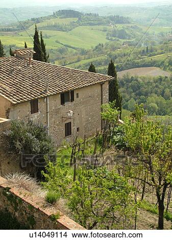 Tuscany, Italy, San Gimignano, Toscana, Europe, Scenic countryside from the medieval town of San Gimignano in the Chianti Region. View Large Photo Image Picture - Tuscany, Italy, San Gimignano, Toscana, Europe, Scenic countryside from the medieval town of San Gimignano in the Chianti Region.. Fotosearch