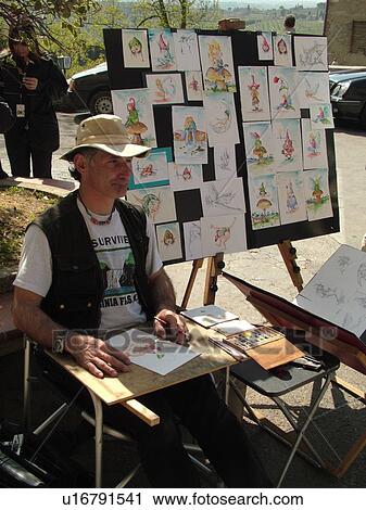 Tuscany, Italy, San Gimignano, Toscana, Europe, Street artist in the medieval town of San Gimignano. View Large Photo Image Stock Image - Tuscany, Italy, San Gimignano, Toscana, Europe, Street artist in the medieval town of San Gimignano.. Fotosearch