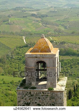 Tuscany, Italy, San Gimignano, Toscana, Europe, Bell tower and countryside from Torre Grossa in the medieval town of San Gimignano. View Large Photo Image Stock Image - Tuscany, Italy, San Gimignano, Toscana, Europe, Bell tower and countryside from Torre Grossa in the medieval town of San Gimignano.. Fotosearch