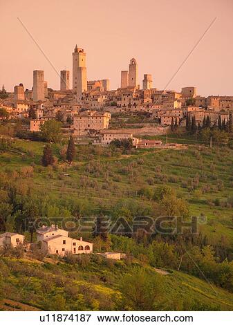 Tuscany, Italy, San Gimignano, Toscana, Europe, Scenic view of the medieval town of San Gimignano in the Chianti Region. View Large Photo Image Stock Photo - Tuscany, Italy, San Gimignano, Toscana, Europe, Scenic view of the medieval town of San Gimignano in the Chianti Region.. Fotosearch