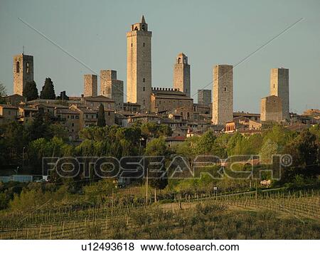 Tuscany, Italy, San Gimignano, Toscana, Europe, Scenic view of the medieval town of San Gimignano in the Chianti Region. View Large Photo Image Stock Photo - Tuscany, Italy, San Gimignano, Toscana, Europe, Scenic view of the medieval town of San Gimignano in the Chianti Region.. Fotosearch