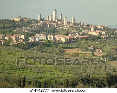 Tuscany, Italy, San Gimignano, Toscana, Europe, Scenic view of the medieval town of San Gimignano in the Chianti Region. View Large Photo Image Stock Photo - Tuscany, Italy, San Gimignano, Toscana, Europe, Scenic view of the medieval town of San Gimignano in the Chianti Region.. Fotosearch