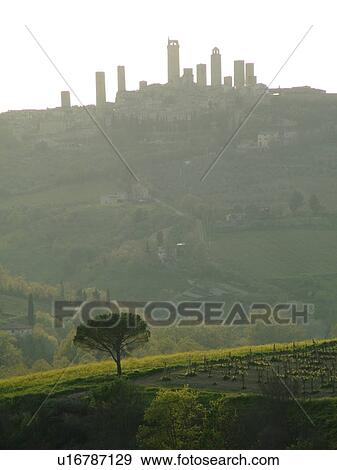 Tuscany, Italy, San Gimignano, Toscana, Europe, Scenic view of the medieval town of San Gimignano in the Chianti Region. View Large Photo Image Stock Photo - Tuscany, Italy, San Gimignano, Toscana, Europe, Scenic view of the medieval town of San Gimignano in the Chianti Region.. Fotosearch