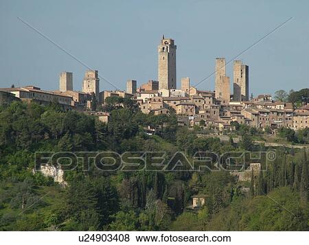 Tuscany, Italy, San Gimignano, Toscana, Europe, Scenic view of the medieval town of San Gimignano in the Chianti Region. View Large Photo Image Stock Photo - Tuscany, Italy, San Gimignano, Toscana, Europe, Scenic view of the medieval town of San Gimignano in the Chianti Region.. Fotosearch